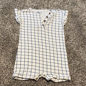 Lou Lou & Company Baby Blue and White Checkered Romper